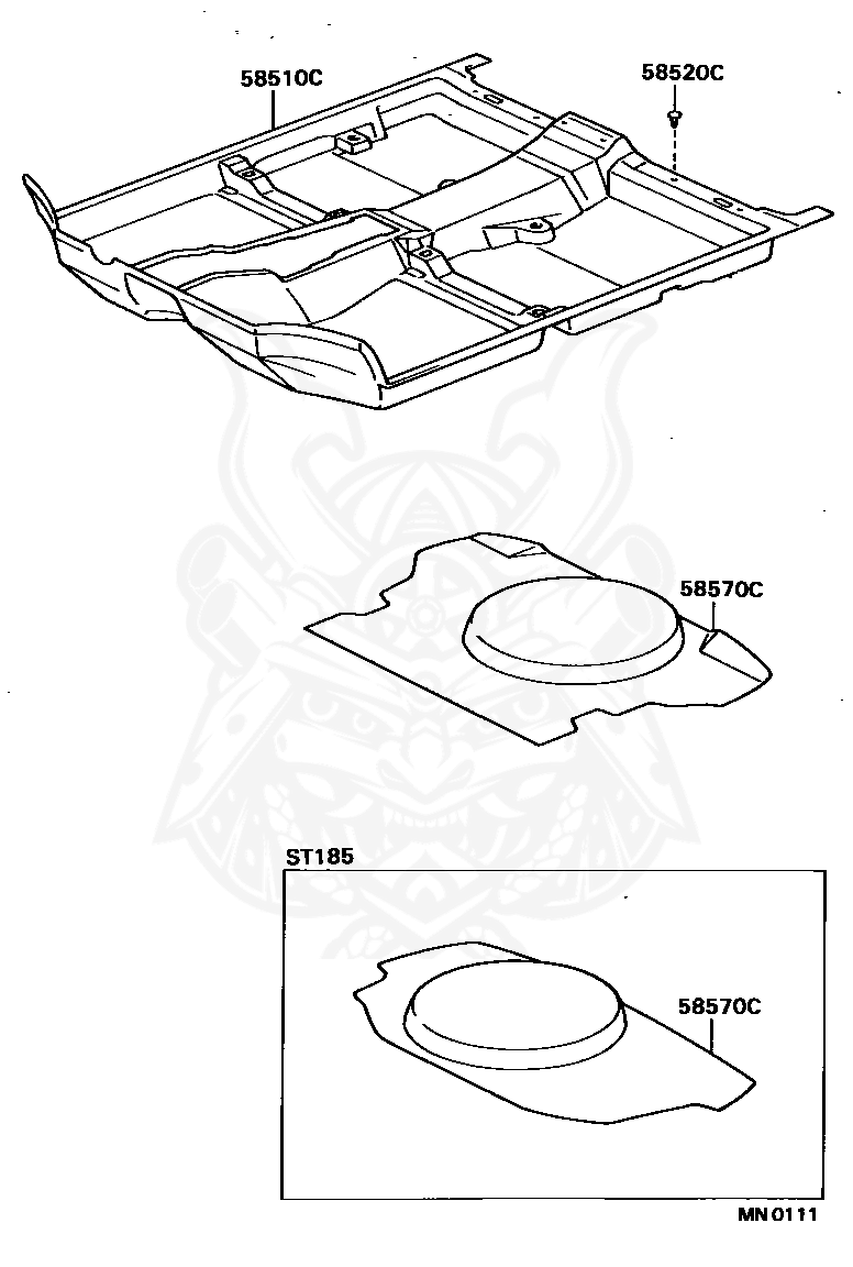Toyota - Carpet Assy, Front Floor, Front